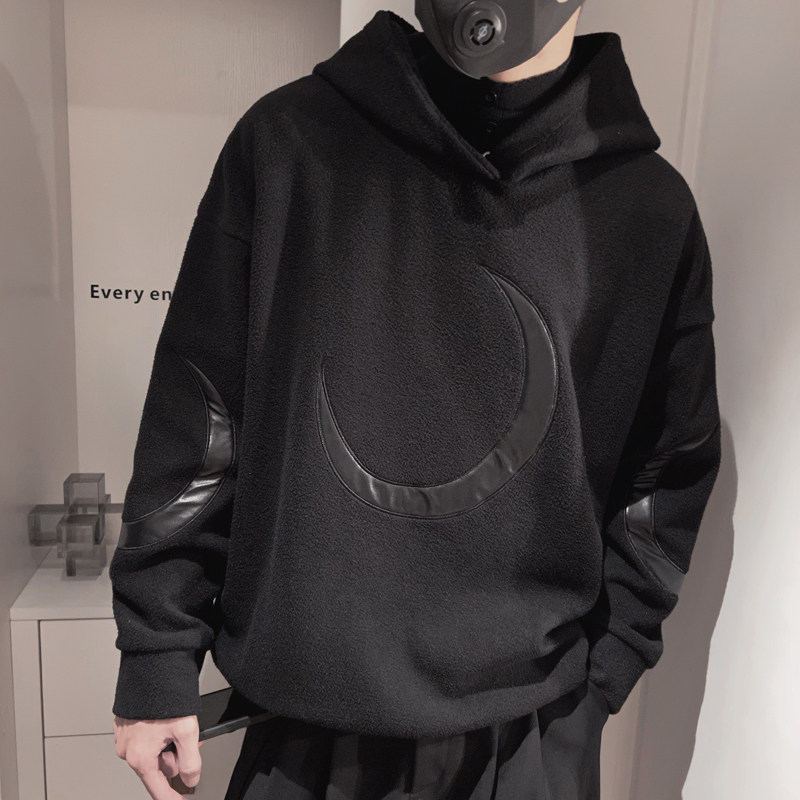 WY130-特P68控98秋季新款连帽套头颗粒绒春秋款社会小伙卫衣,男装卫衣,电商A216