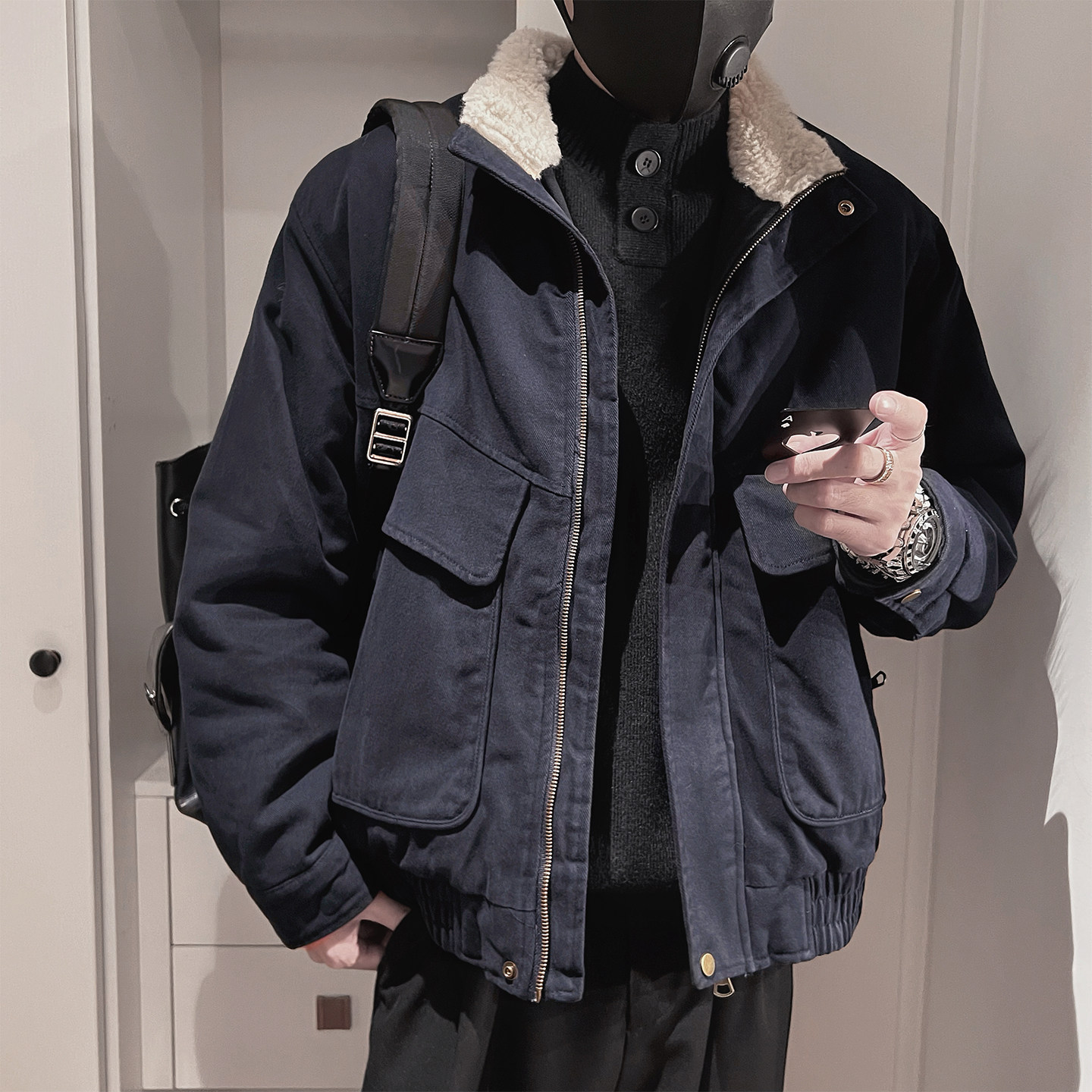 Y108-P178-控238-聚酯纤维毛领洗水棉工装棉衣无头图,男装棉衣,电商A216