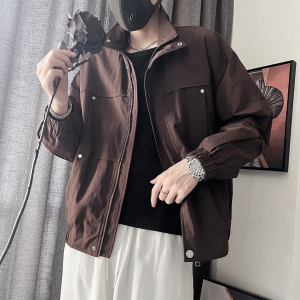WT79-特P148-控198-M-3XL-聚酯纤维美系硬派拉领夹克钉扣缝合,冬季美妆搭配图片