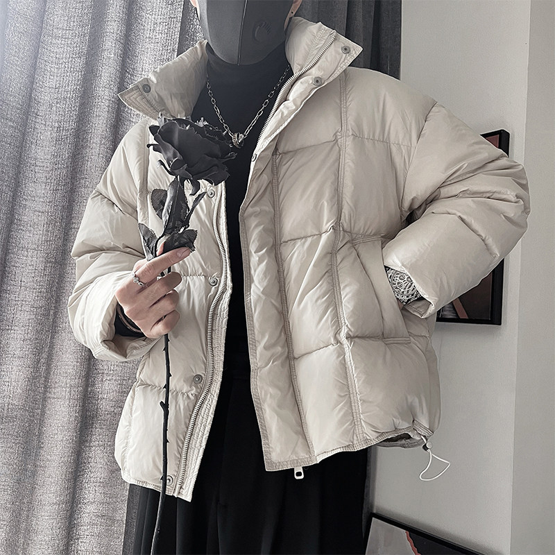 Y96-P298控378外聚酯纤维正方压格短款90绒羽绒服面包服版型,男装羽绒服,电商A216
