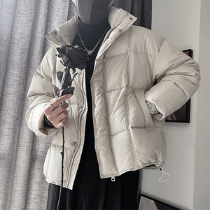 Y96-P298控378 外聚酯纤维正方压格短款90绒羽绒服面包服版型图片