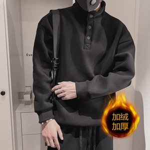 WY179-P78 控108 2023男秋冬季加厚保暖高领双面摇粒绒外套卫衣咖图片