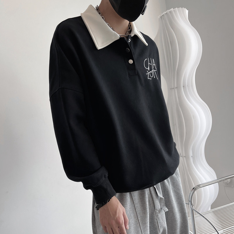 WY177 -特P78 POLO领卫衣男潮牌套头衫体恤2023新款秋季男装长袖T图片