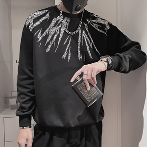WY155-P58 控78 秋季男士社会小伙休闲卫衣2023年圆领长袖套头衫图片