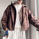 Y135-P328-聚酯纤维90绒（50-100克）假两件双层门襟连帽羽，男装卫衣，电商A216