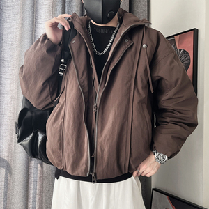 Y111-M-3XL-P328-控408-聚酯纤维 90绒 （50-1假两件襟羽绒服图片