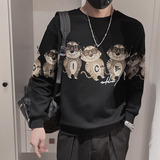 WY80-P68控98秋季圆领卫衣男印花套头痞帅网红ins休闲外衣，男装卫衣，电商A216