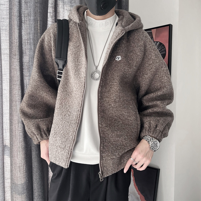 WT69-P158-控208-M-3XL面料85%涤纶15%人棉连帽仿呢子外套宽,男装夹克,电商A216