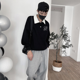 WY177-特P78POLO领卫衣男潮牌套头衫新款秋季男装长袖T外套黑，男装卫衣，电商A216