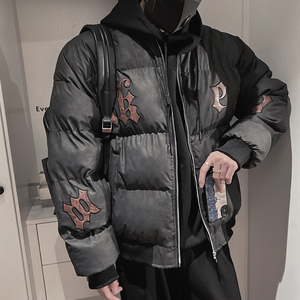 Y82-特P138控178 加厚羽绒棉服冬季字母刺绣面包服宽松棉衣外套图片