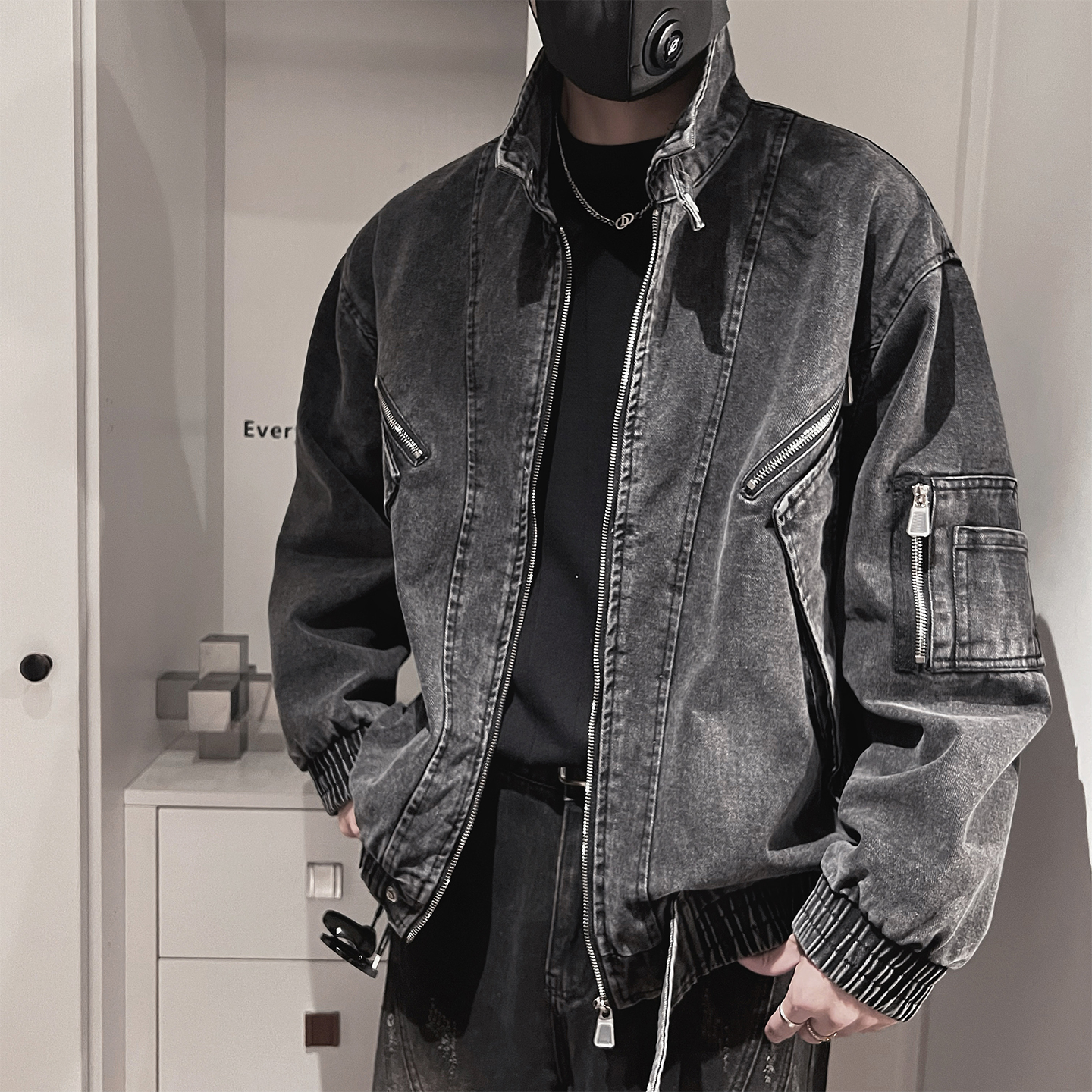 WT85-P138-控178-M-3XL-65%棉35%聚酯纤维重工封领牛仔夹克，男装夹克，电商A216