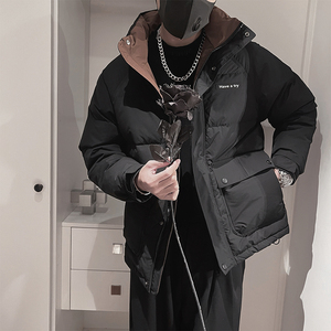 Y106-M-3XL-P188控258外聚酯纤维  标50绒大口袋立领羽绒服图片