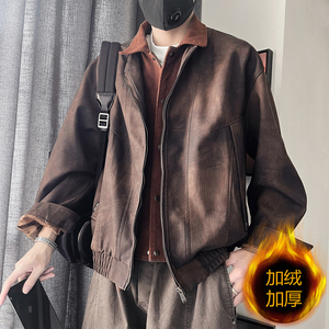 PY06-P138-控178加绒P148-控188M-3XL-95%PU皮5%其他 假两件皮衣图片