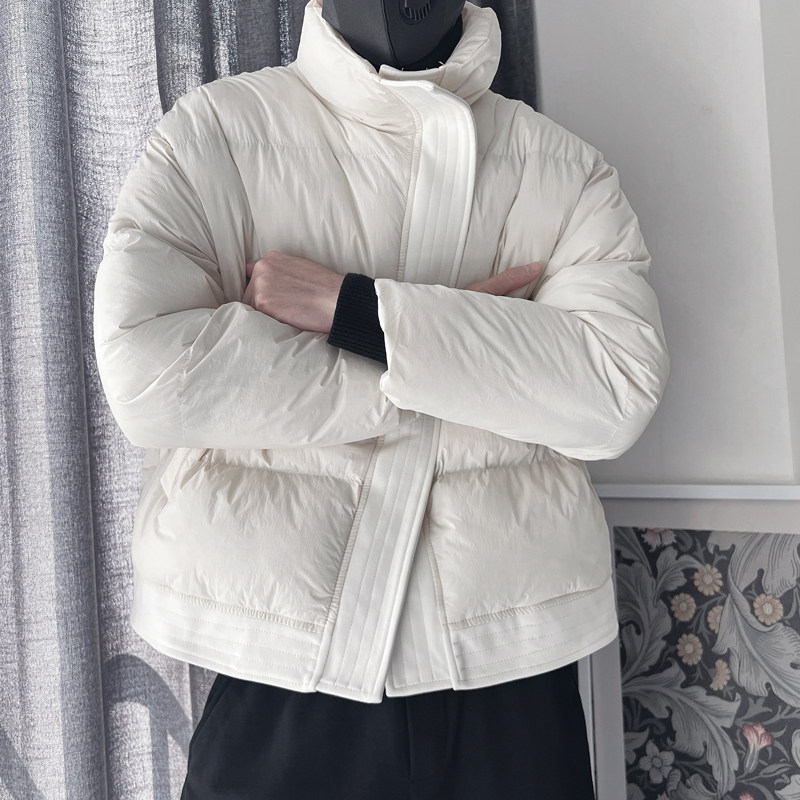 Y77-P138-控178 2023新款棉服潮牌痞帅外套男冬男款高级感棉袄白图片
