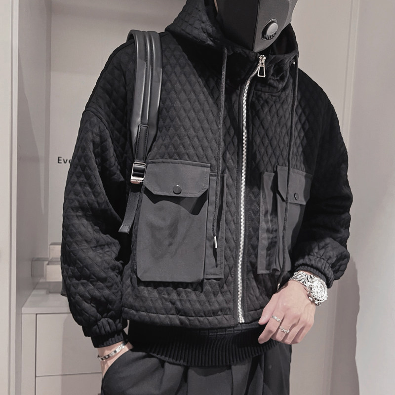 Y76-特P138-控178棉衣男2023新款连帽帅气短款男士外套潮牌棉服,男装棉衣,电商A216