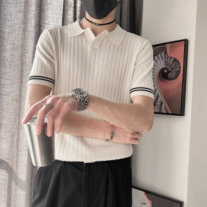 PL29-M-3XLP78-控10867.4%粘胶纤维32.6%聚酯纤维针织短袖POLO,男生穿的有质感穿搭图片