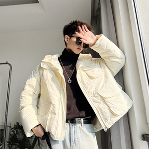 Y139-M-XL-P168控228 聚酯纤维 立体贴袋连帽不收底褂子型短图片