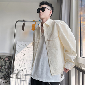 WT01-M-3XL-特P58 控78 聚酯纤维彩色薄外套膨袖衬衫式小外套图片