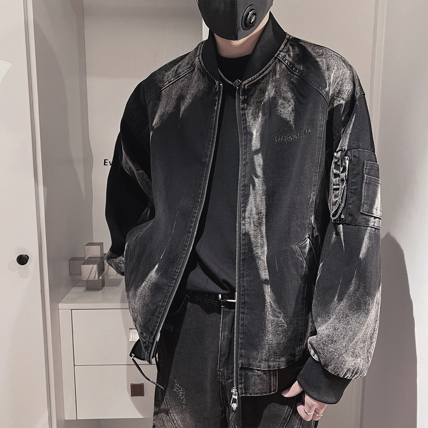 WT89-P128-控168-M-3XL-65%棉35聚酯纤维 扎染牛仔夹克图片