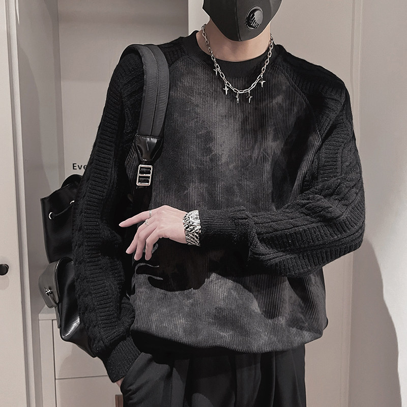 WY268-M-3XLP78-控108腈纶15%尼龙15%涤纶70%插肩拼手袖麻花纹布,男装卫衣,电商A216