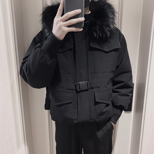 Y01-特P145 2023冬款延续款加厚潮男毛领棉服韩版短款休闲棉衣图片