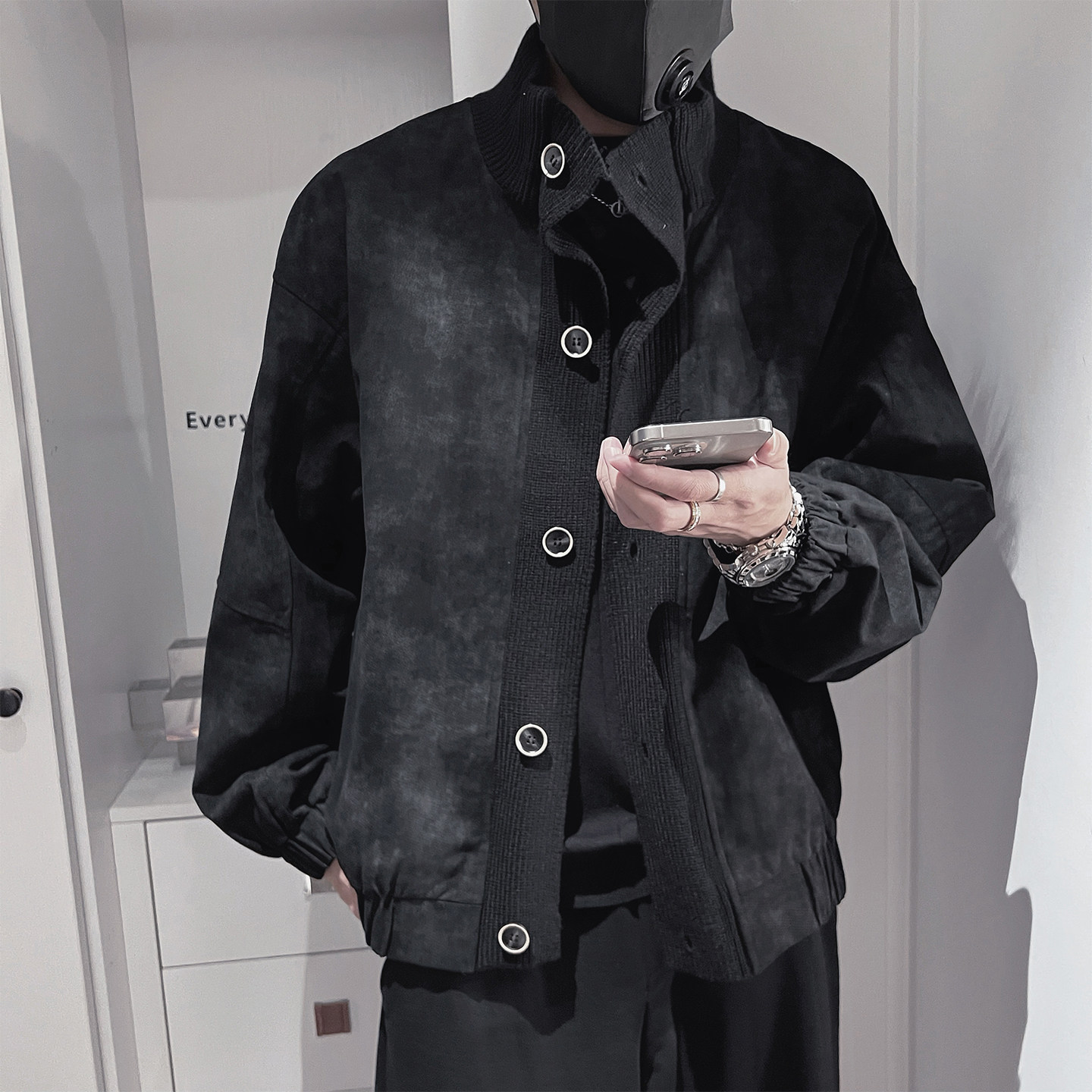 WT90-P138-控178-M-3XL-棉 针织拼外套图片