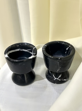 天然大理石香薰蜡烛杯摆件