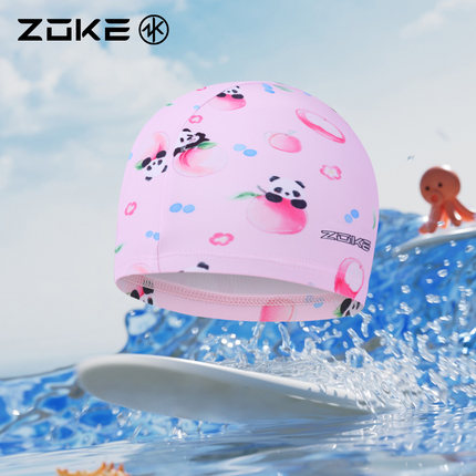 洲克儿童针织泳帽护发护耳舒适不勒头zoke 女孩游泳训练男孩温泉