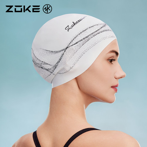 洲克成人硅胶加大不勒头防水泳帽