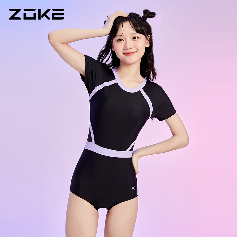 专业女士连体泳衣Zoke短袖三角