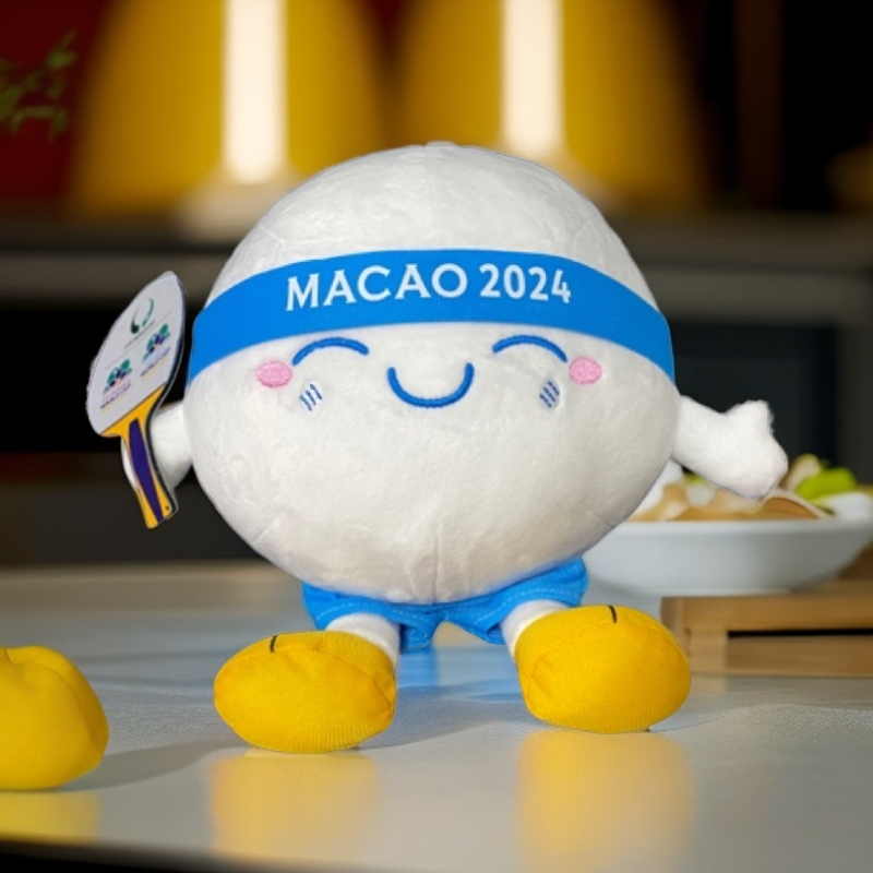 2024澳门乒乓世界杯波仔吉祥物乒联纪念品毛绒玩具孙颖莎王楚钦