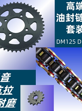 适用豪爵DM125翼爽HJ125-23-27 DH125牙盘套链链盘链轮油封链条
