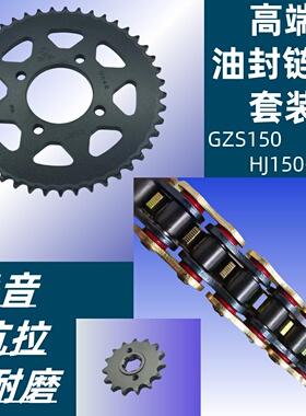 适用豪爵GZS150 HJ150-29A链盘牙盘链轮齿轮套链三件套油封链条