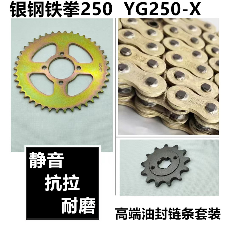 适用银钢铁拳250 YG250-X-8大怪兽拿铁250链盘套链轮牙盘油封链条