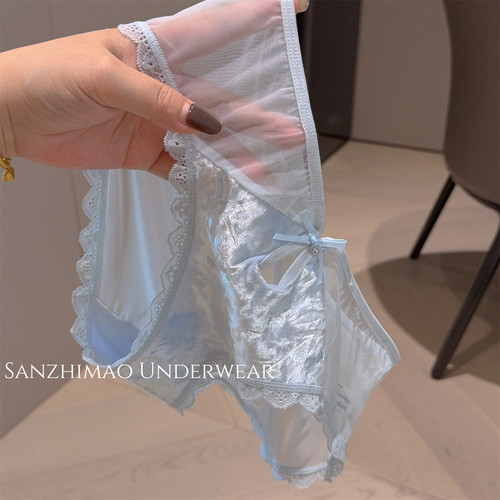 2025新款纯欲风丝绒网拼接内裤