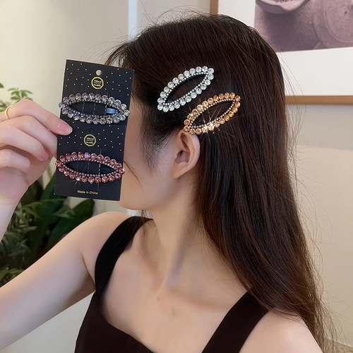 水钻发夹高级感侧边刘海夹