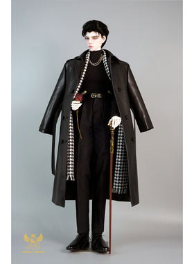 星界布社 bjd娃衣三分叔用77「战山禾」皮衣 棕色黑色 尾款