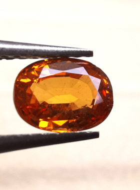 1.28克拉 橙色 椭圆形 天然芬达石 锰铝榴石 戒面 吊坠 裸石