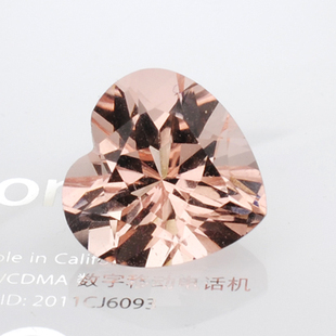粉色 3.35克拉 心形 天然摩根石 吊坠 戒面 精品裸石