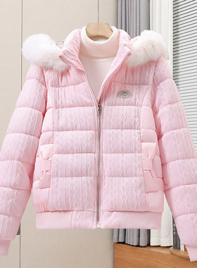 冬季女短款加厚保暖显瘦棉服