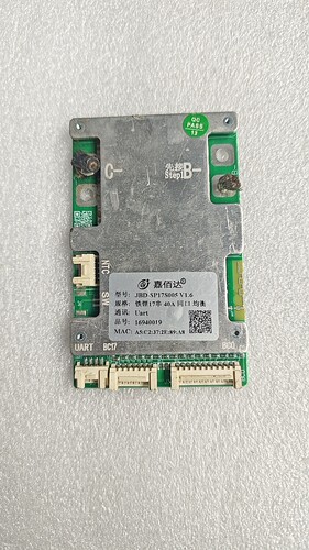 拆机嘉佰达17串40A同口均衡铁锂/三元蓝牙锂电池保护板带排线