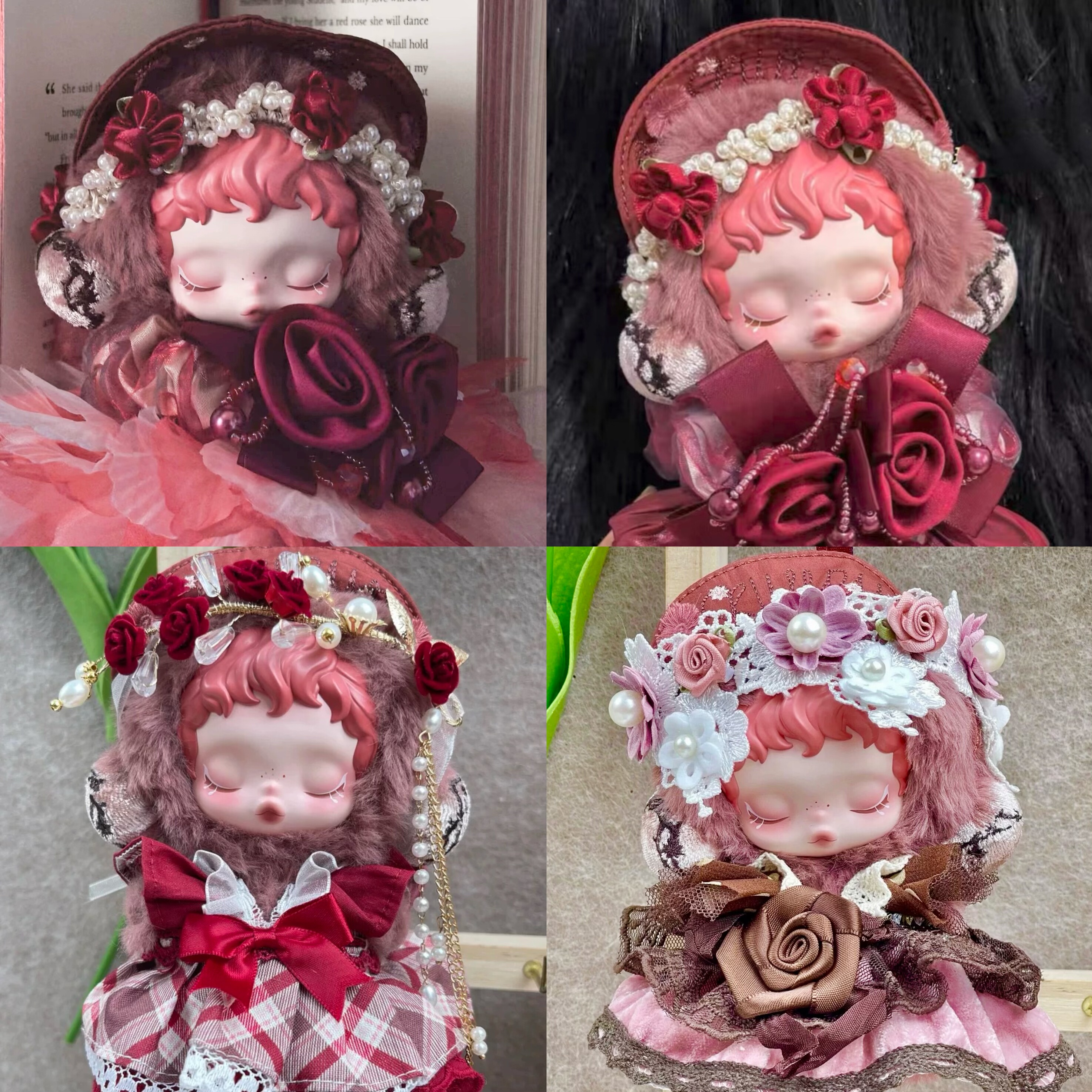 绽染娃衣sp光织园衣服玫瑰花瓣裙套装头饰公主裙手作礼服自制玩偶