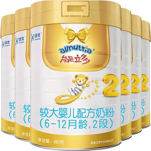 新国标】澳优能立多2段婴幼儿配方奶粉能力多二段860g*6罐