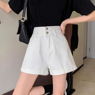 女装 慵懒A字阔腿高腰牛仔短裤 批新款 百搭卷边热裤 发宽松时尚 夏季