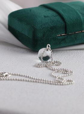 不撞款纯银天然白水晶陨石项链