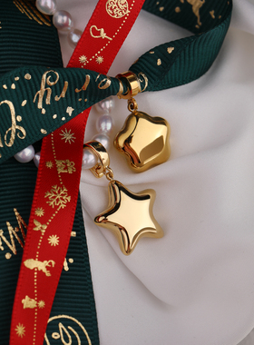 胖星幸运许愿星吊坠钛钢镀金保色