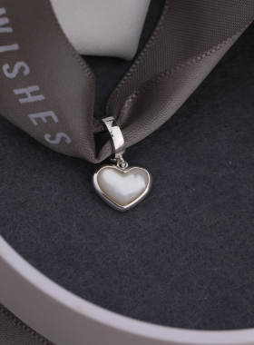 NNU 新年祝福S925银贝壳爱心精工可拆卸吊坠珍珠项链颈链项坠单坠