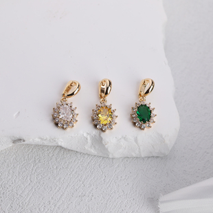 原创金色太阳花百搭气质珍珠项链吊坠可拆卸超闪百搭感单坠 NNU