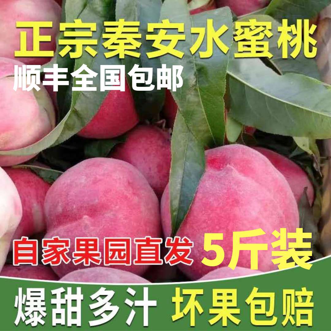 顺丰秦安水蜜桃剥皮桃子甘肃桃天水毛桃新鲜水果仓方早生品种