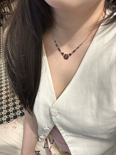 银鎏金一体链女925石榴石